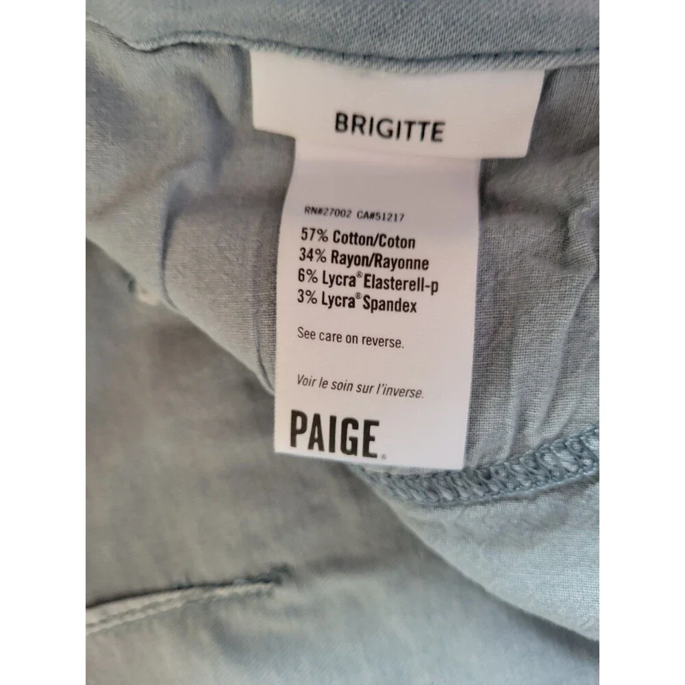 PAIGE Women's Brigitte Jeans Denin Straight Leg 31 VTG Light Green
